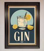 Gin Illustration Framed Poster