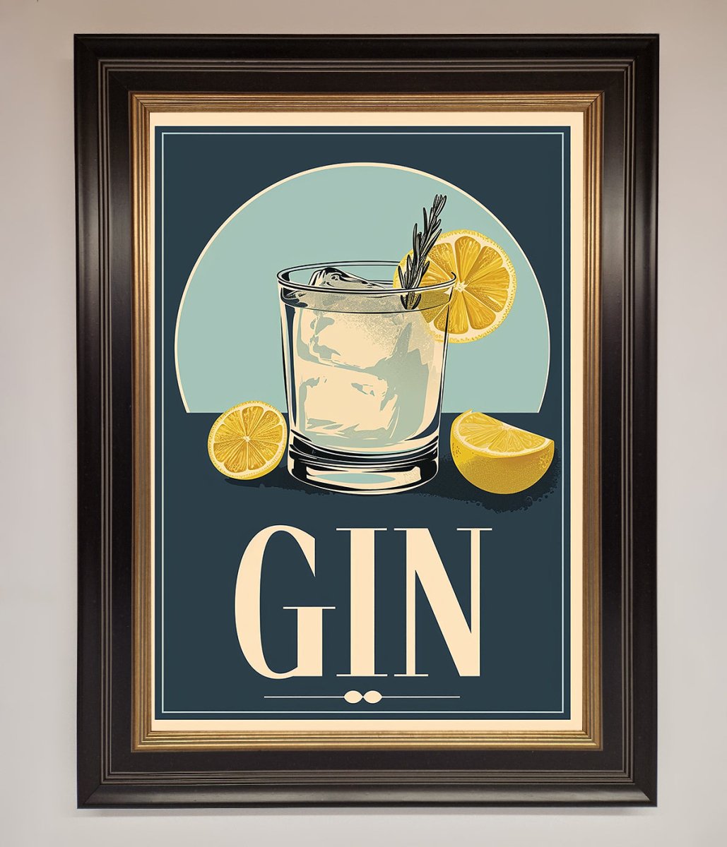Gin Illustration Framed Poster
