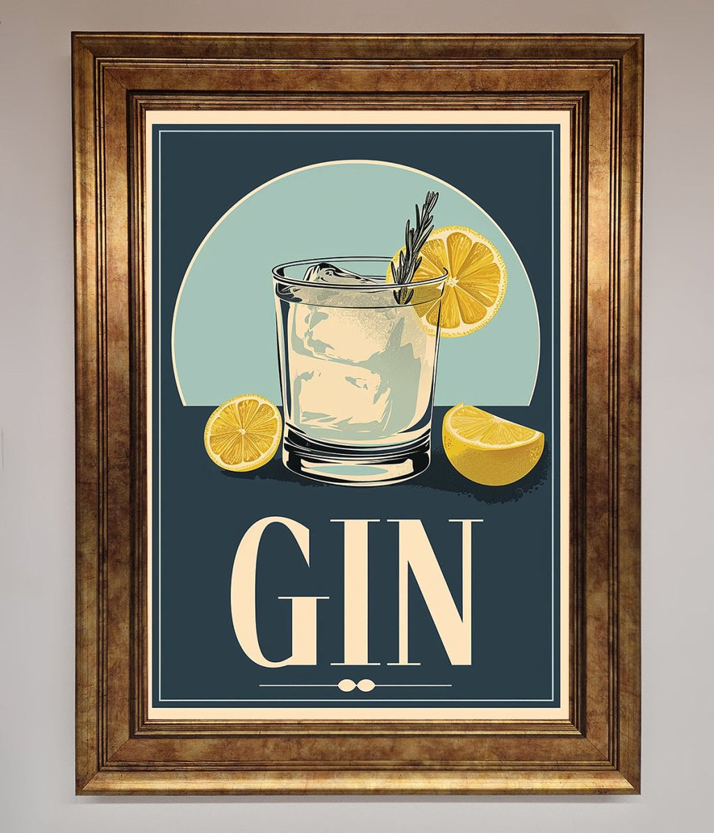 Gin Illustration Framed Poster