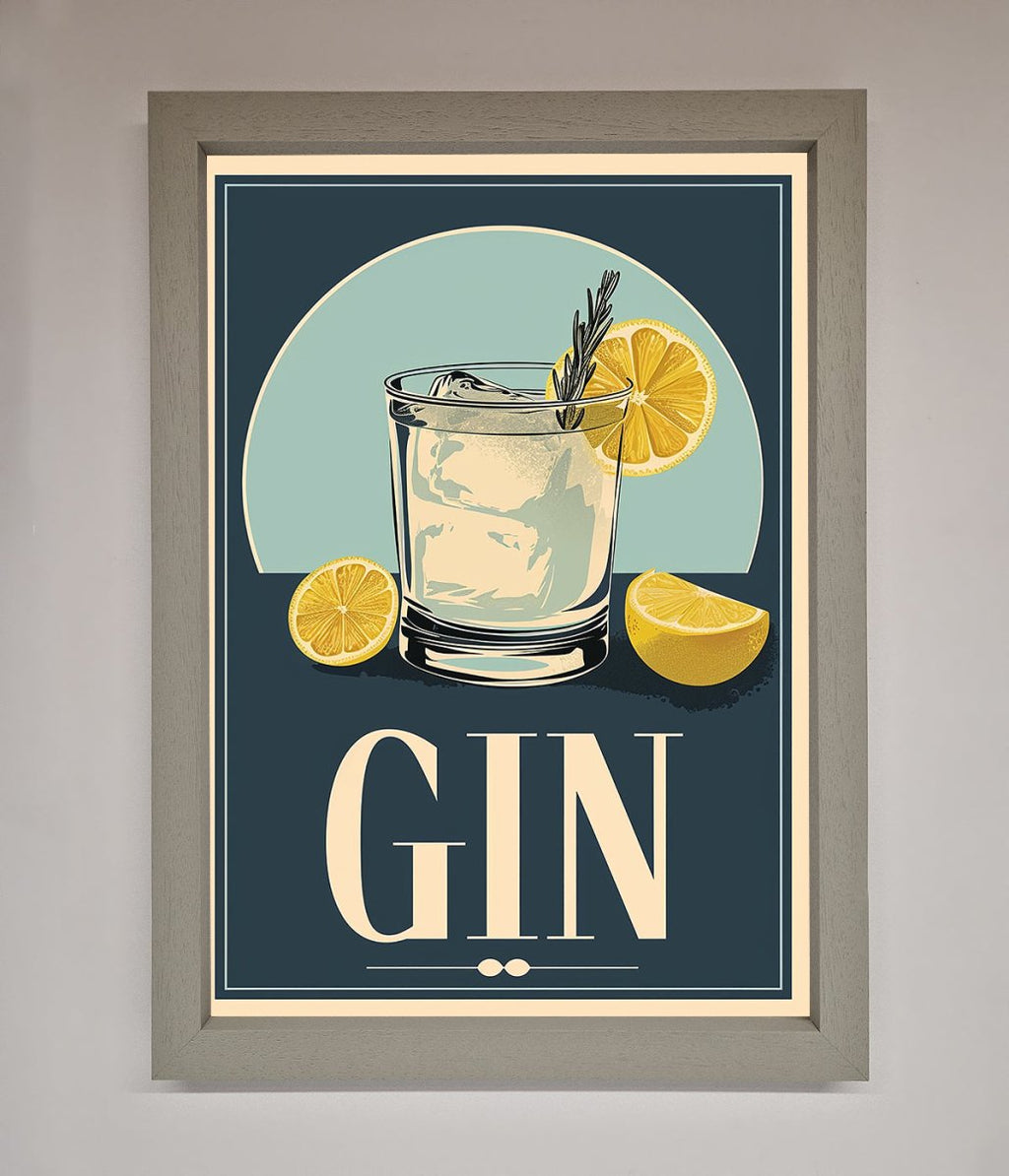 Gin Illustration Framed Poster