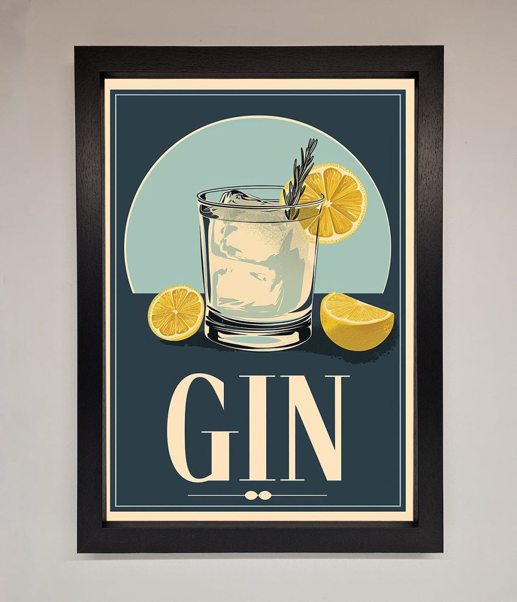 Gin Illustration Framed Poster