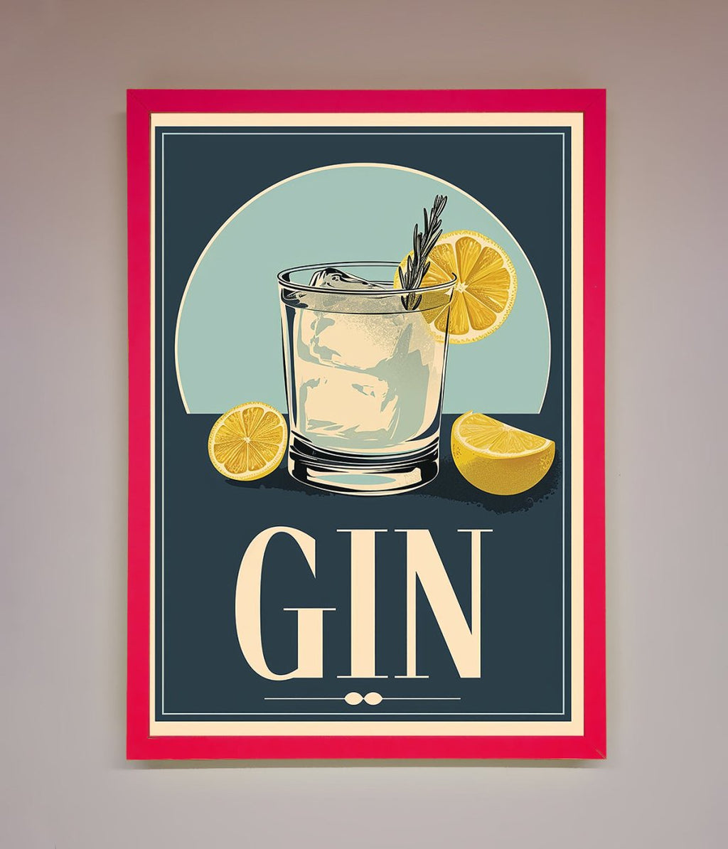 Gin Illustration Framed Poster