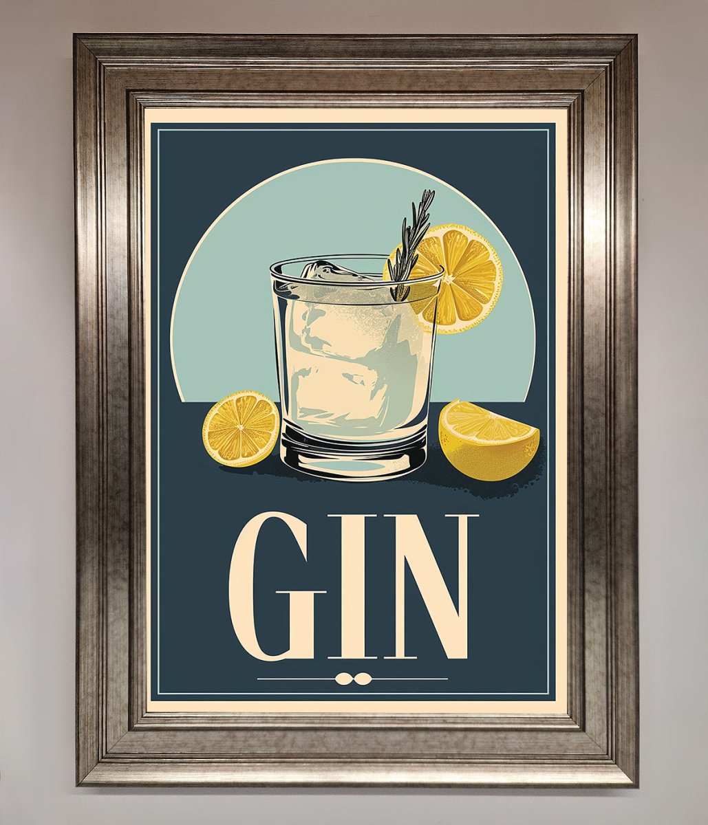 Gin Illustration Framed Poster