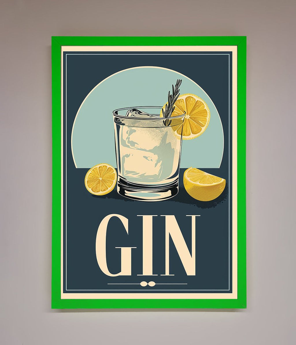 Gin Illustration Framed Poster