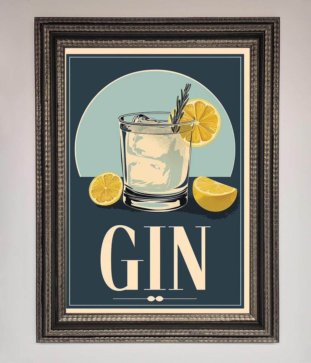 Gin Illustration Framed Poster