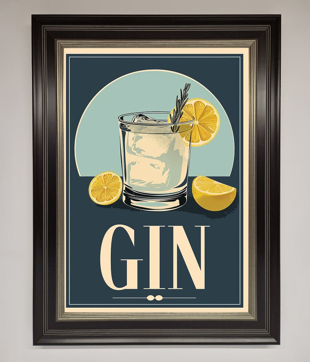 Gin Illustration Framed Poster