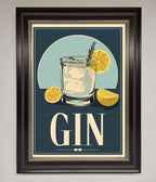 Gin Illustration Framed Poster