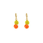 Lemon Yellow Orange huggie earrings | by Ifemi Jewels-2