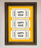 Happy Hour Mustard Framed Wall Art
