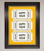 Happy Hour Mustard Framed Wall Art