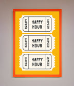 Happy Hour Mustard Framed Wall Art