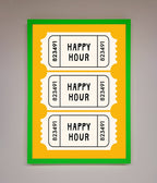 Happy Hour Mustard Framed Wall Art