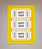 Happy Hour Mustard Framed Wall Art