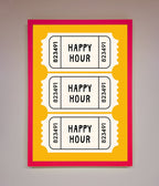 Happy Hour Mustard Framed Wall Art