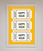 Happy Hour Mustard Framed Wall Art