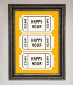 Happy Hour Mustard Framed Wall Art