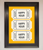 Happy Hour Mustard Framed Wall Art