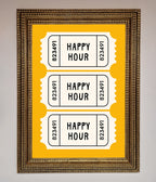 Happy Hour Mustard Framed Wall Art