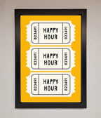 Happy Hour Mustard Framed Wall Art