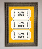 Happy Hour Mustard Framed Wall Art