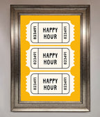 Happy Hour Mustard Framed Wall Art