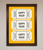 Happy Hour Mustard Framed Wall Art