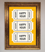 Happy Hour Mustard Framed Wall Art