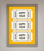 Happy Hour Mustard Framed Wall Art