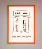 Here For The Coffee Framed Print