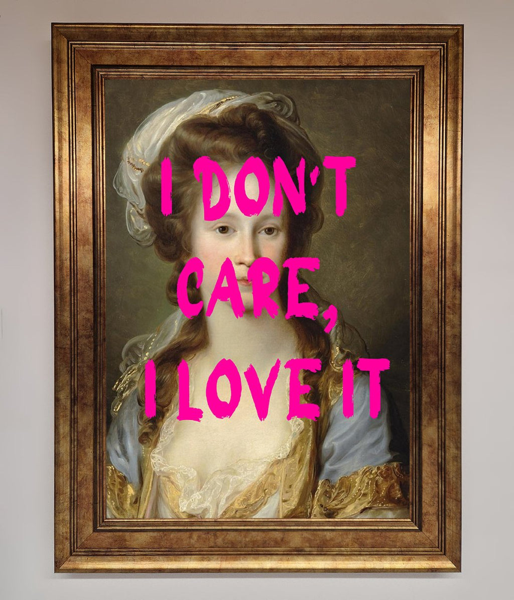 I Don't Care I Love It Framed Print