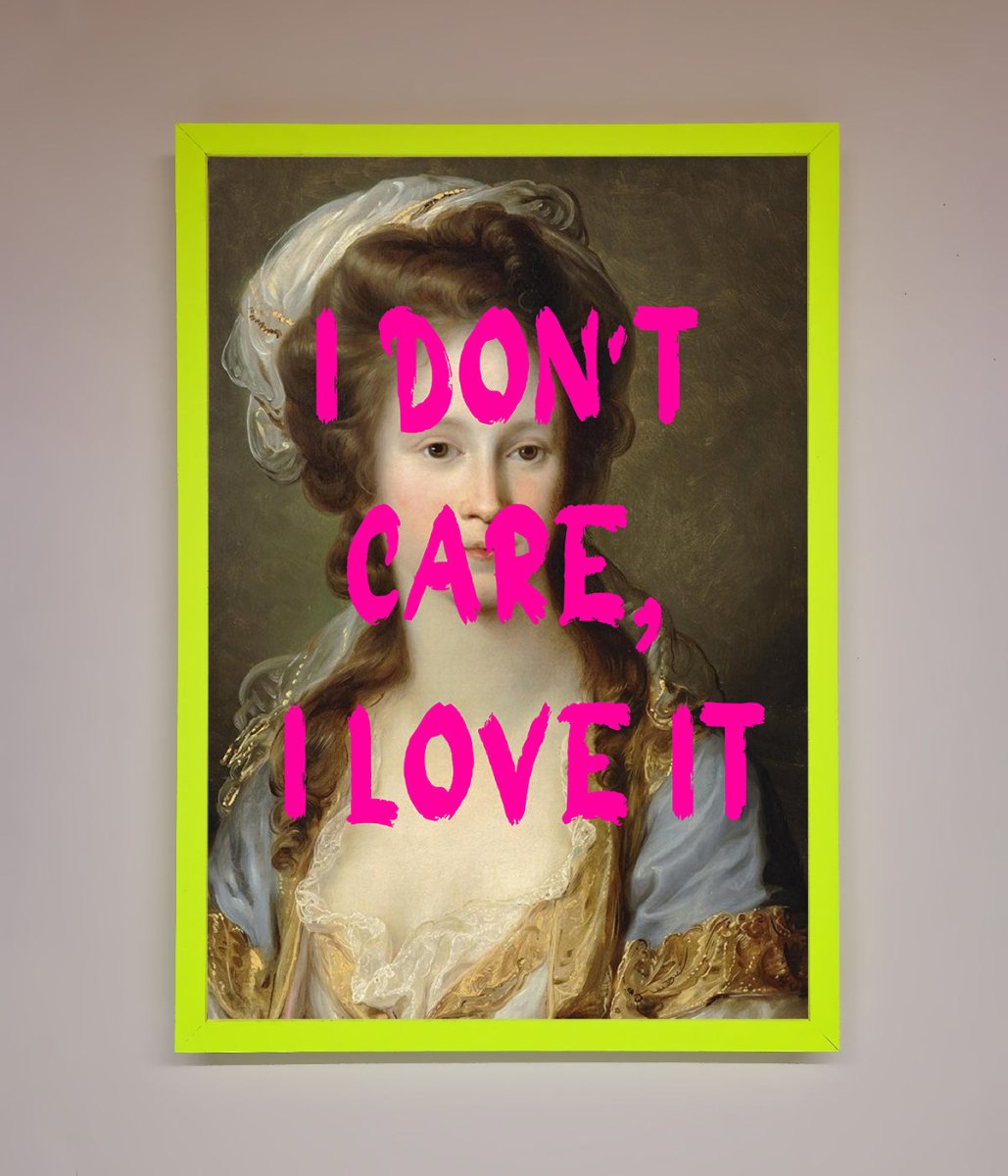 I Don't Care I Love It Framed Print