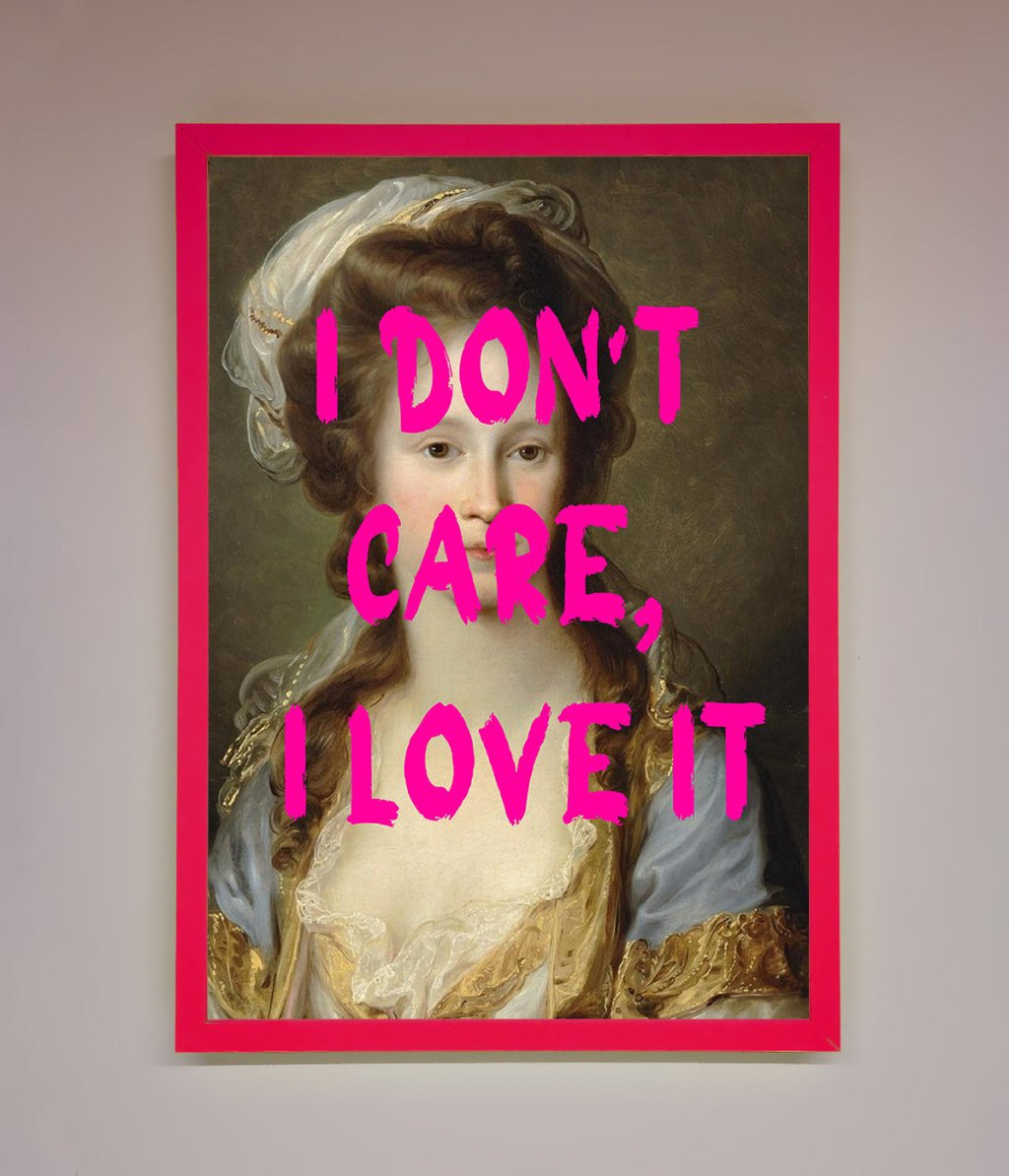 I Don't Care I Love It Framed Print