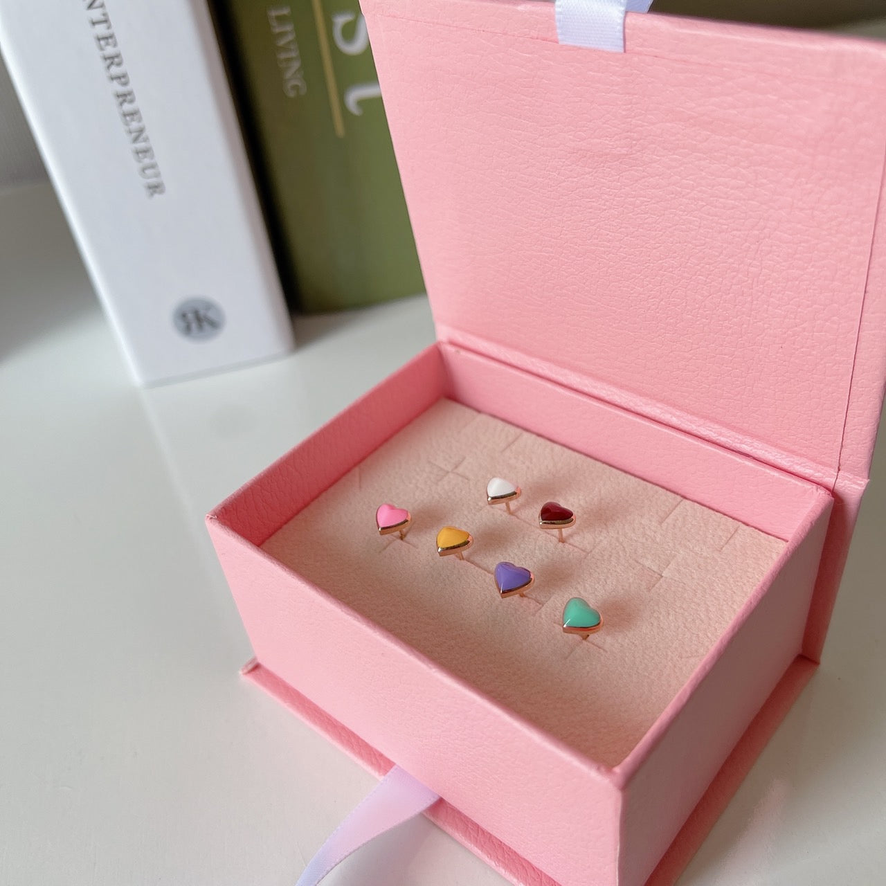 Epoxy heart earrings-2