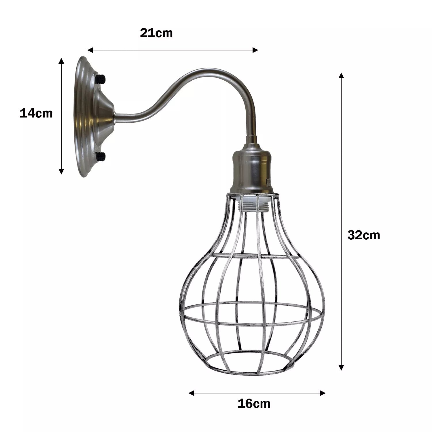 Modern Retro Industrial Metal Geometric Cage Wall Sconces ~5809-1