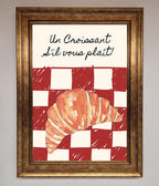 Croissant Red Check Framed Print