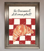Croissant Red Check Framed Print