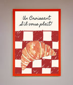 Croissant Red Check Framed Print