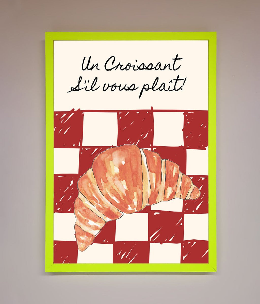 Croissant Red Check Framed Print