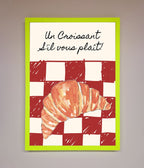 Croissant Red Check Framed Print