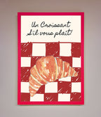 Croissant Red Check Framed Print