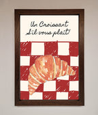 Croissant Red Check Framed Print