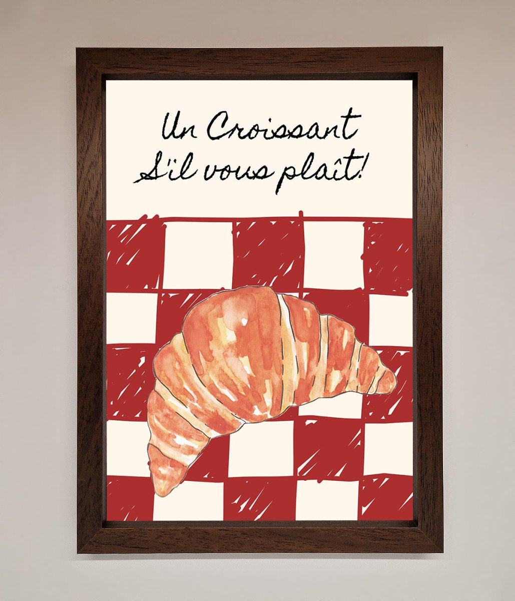 Croissant Red Check Framed Print