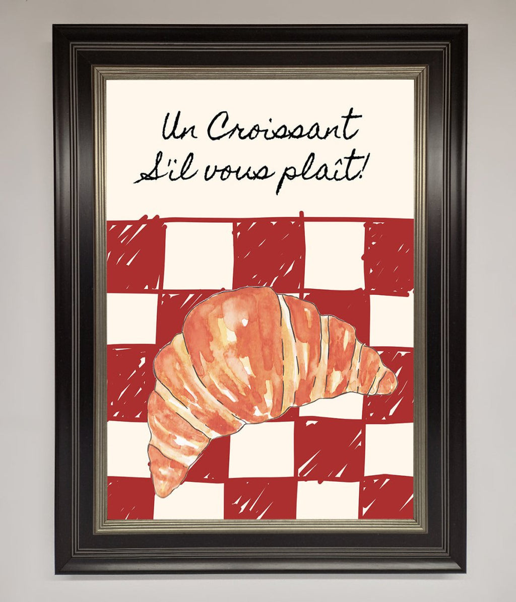 Croissant Red Check Framed Print
