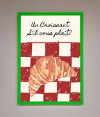 Croissant Red Check Framed Print