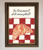 Croissant Red Check Framed Print