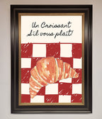 Croissant Red Check Framed Print
