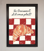 Croissant Red Check Framed Print