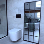 Kyō - Full Length Black Metal Rectangle Lattice Grid Mirror - 150cm x 60cm.-1