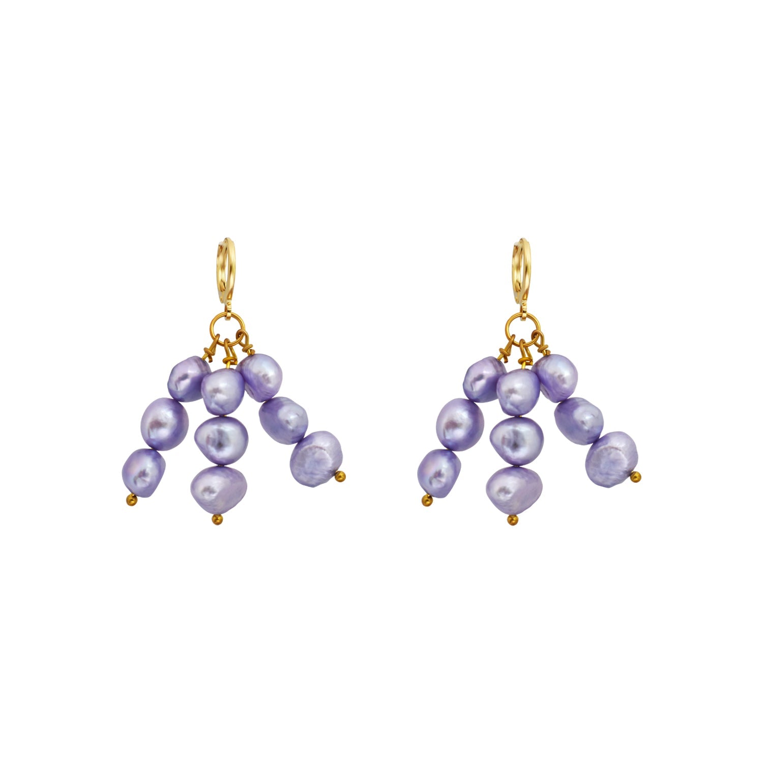 Lilac purple freshwater pearl earrings | by Ifemi Jewels-3