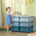 6 Drawer Kids Storage Unit with Durable PP Material - Blue-1